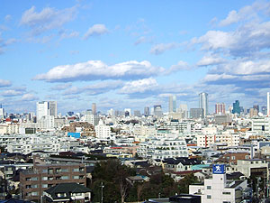 碑文谷より目黒方面を望む