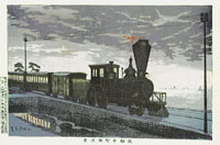 小林清親『高輪牛町朧月景』