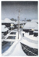川瀬巴水『東京十二題 雪に暮るゝ寺島村』